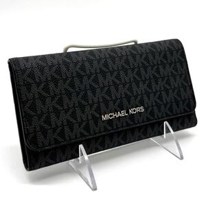 Michael Kors Large Trifold Wallet Black Signature